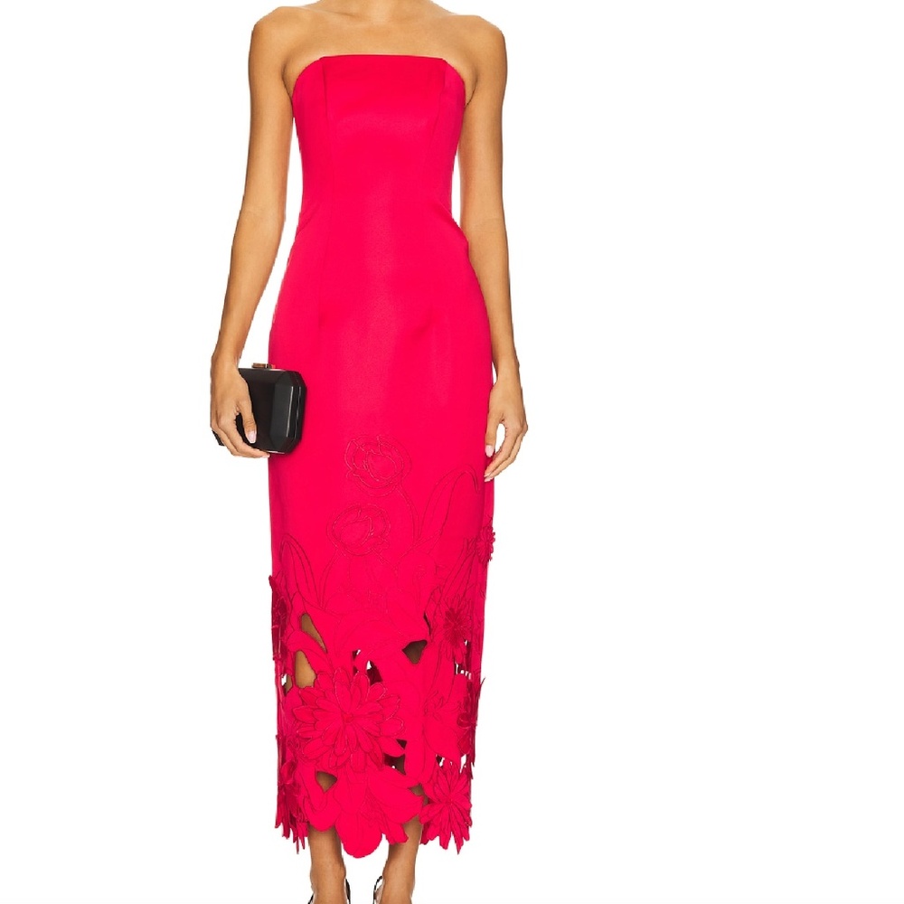 BNWT Leo Lin Zayna Applique Bustier Maxi Dress